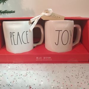 Rae Dunn Mug Set: PEACE & JOY Mug Set